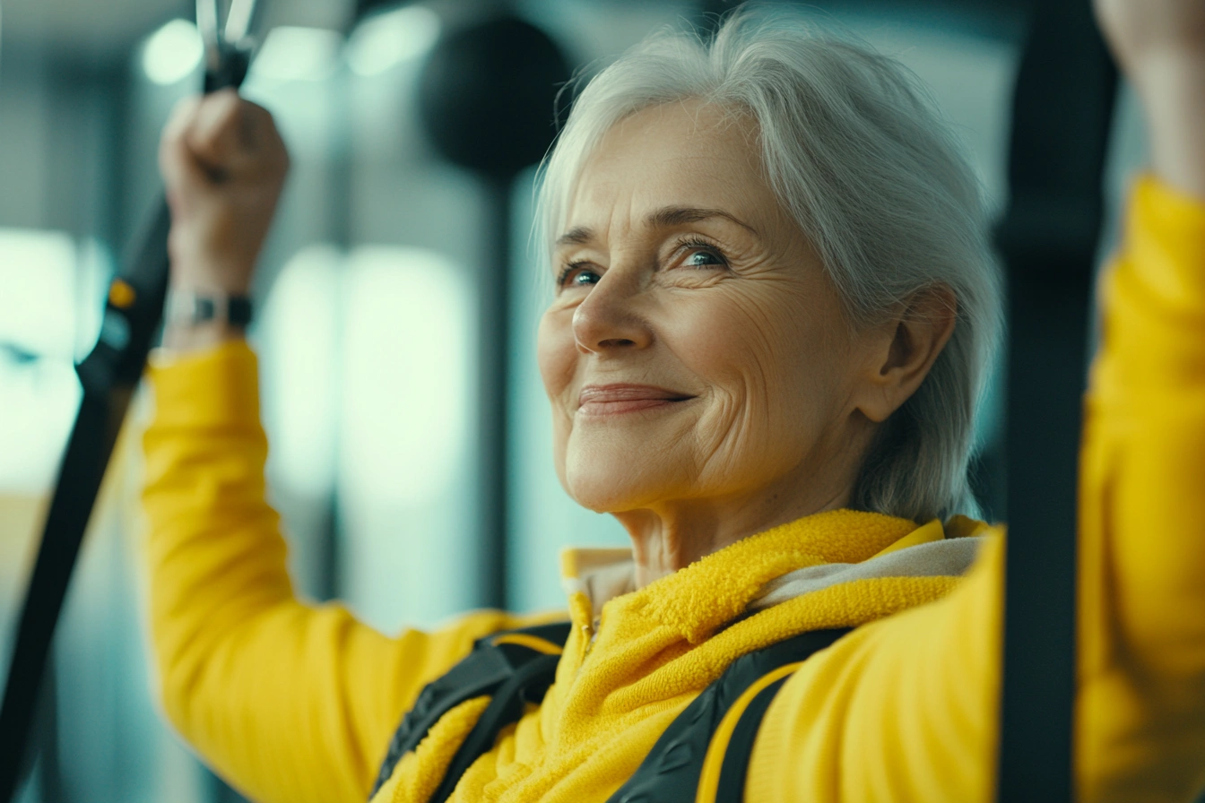 Група пенсіонерів займається фізичними вправами